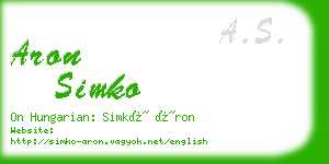 aron simko business card